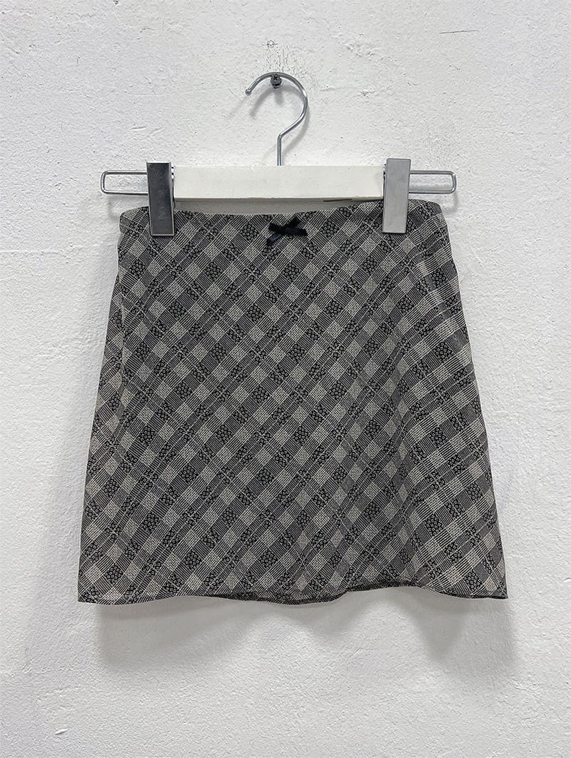CHECK CHIFFON MINI SKIRT (4C)