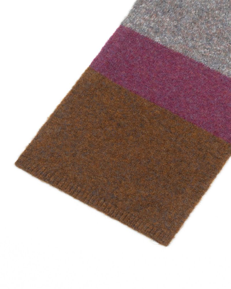 Colour Block Muffler _ DARK BROWN