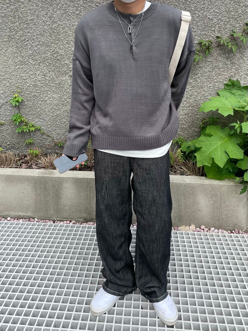 MOCA ROUND BUTTON KNIT(6COLOR)