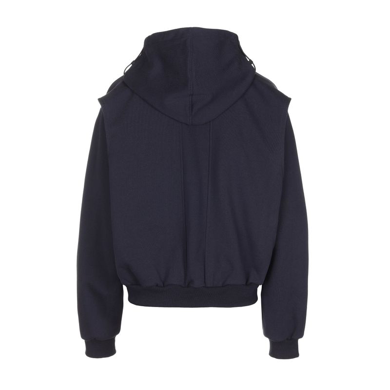 LAYERED STRING HOODIE ZIP-UP [NAVY]