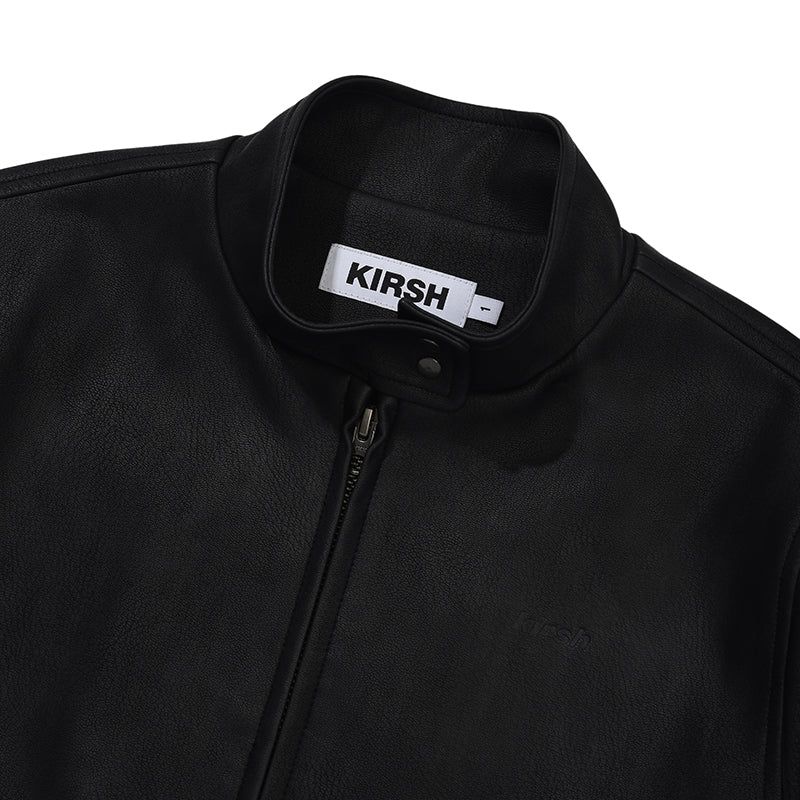 VINTAGE WASHING LEATHER BOMBER JACKET [BLACK]