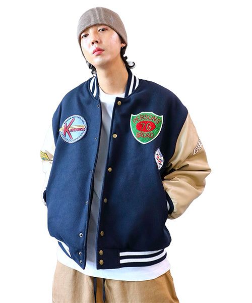 Oversized Varsity Jacket with Patches