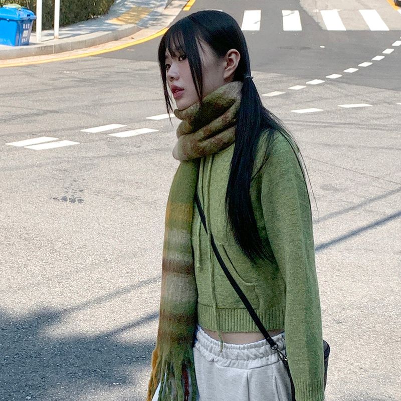 [4 colors] Pran Winter Long Checkered Muffler