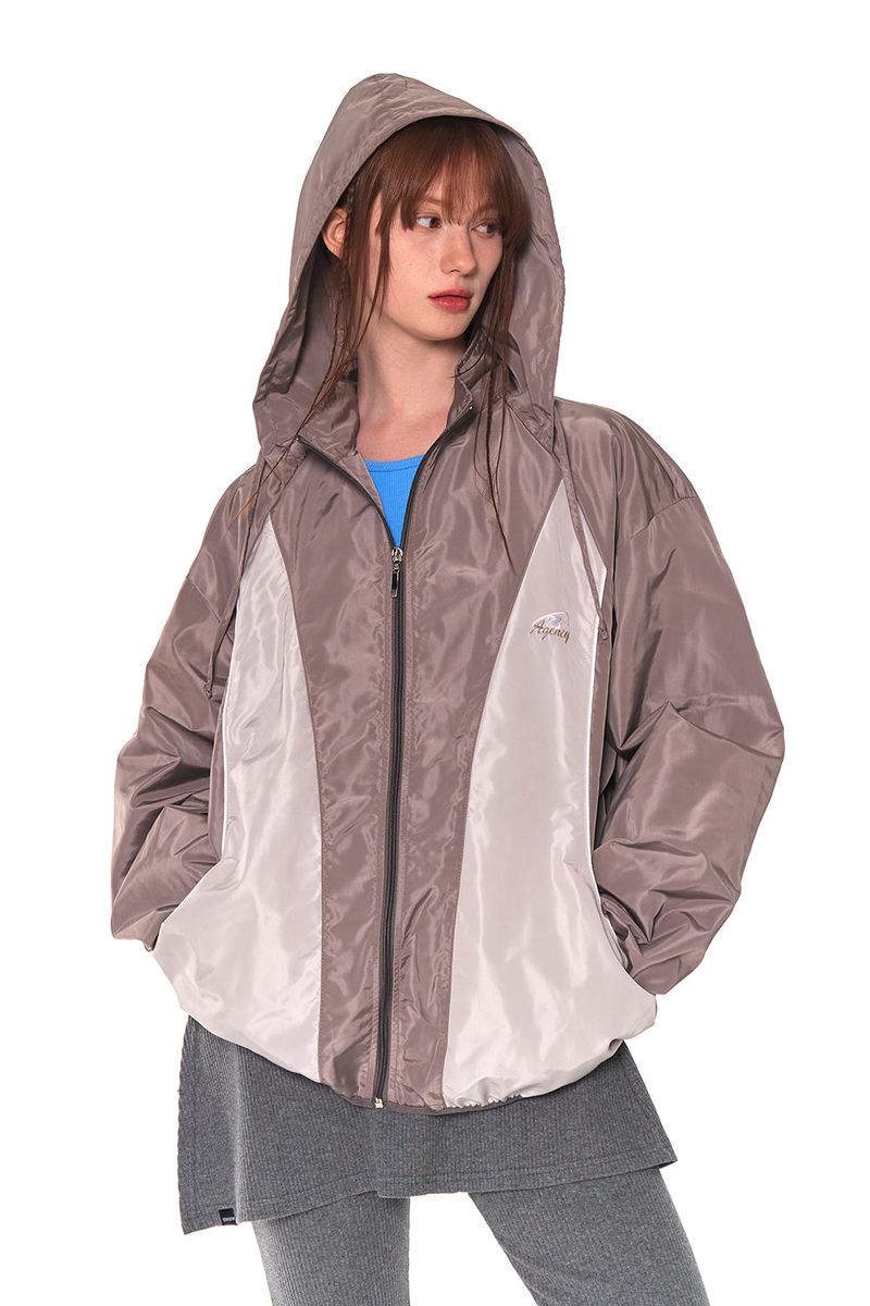 ZIZE PIPING WINDBREAKER  (BROWN)
