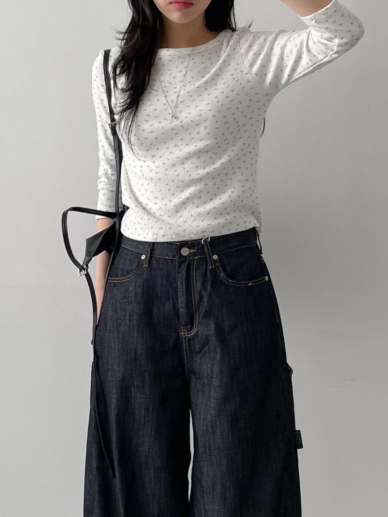 INCHANT ME(インチャントミー)の「Flower Punching Three Quarter T-shirt(Tops)」