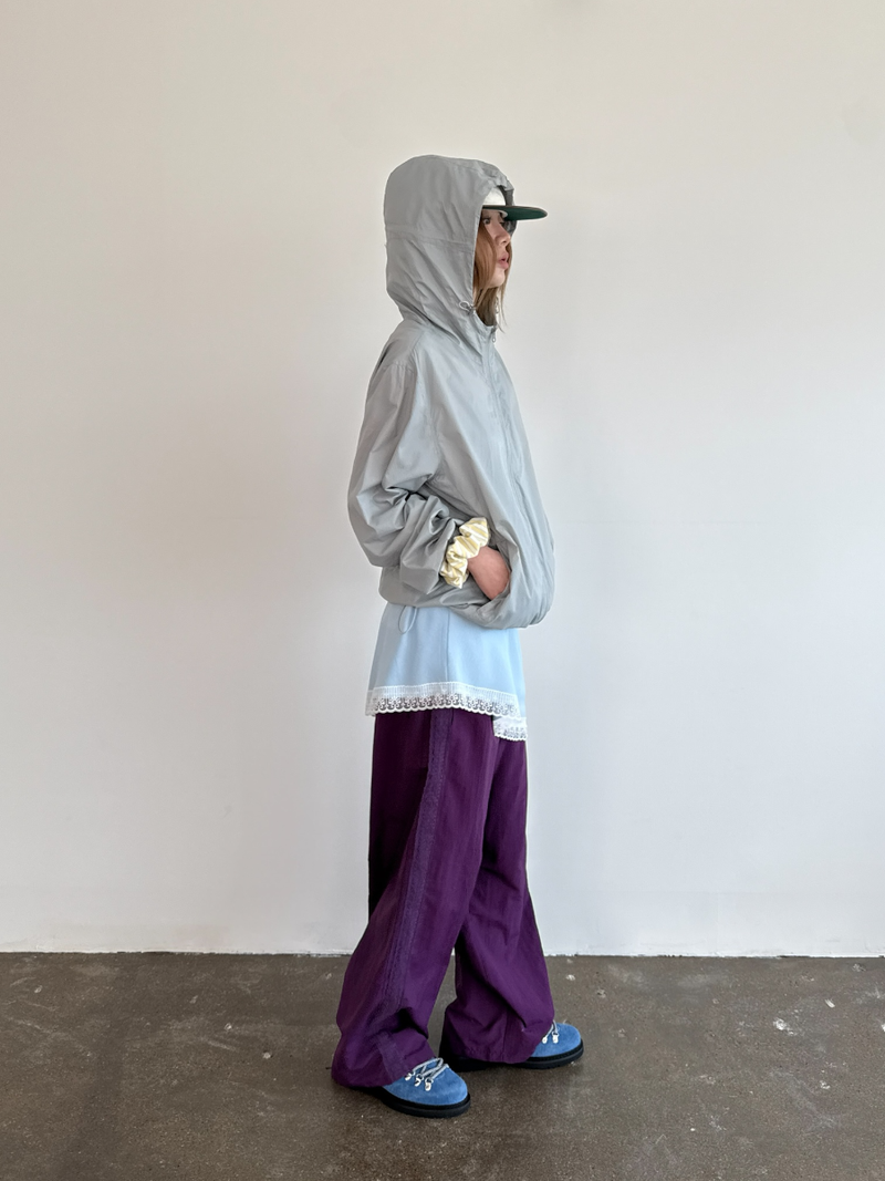 side lace nylon pants
