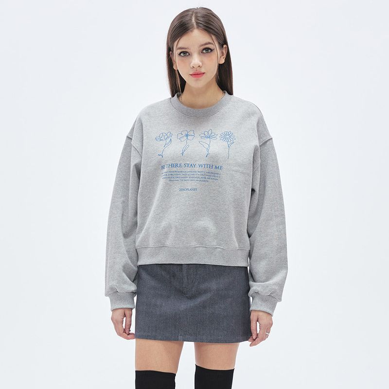 ZEROPLANET（ゼロプラネット）の「フラワーハンドグランピックスウェット/Flower Hand Graphic Sweatshirt [GREY]（Tops）」