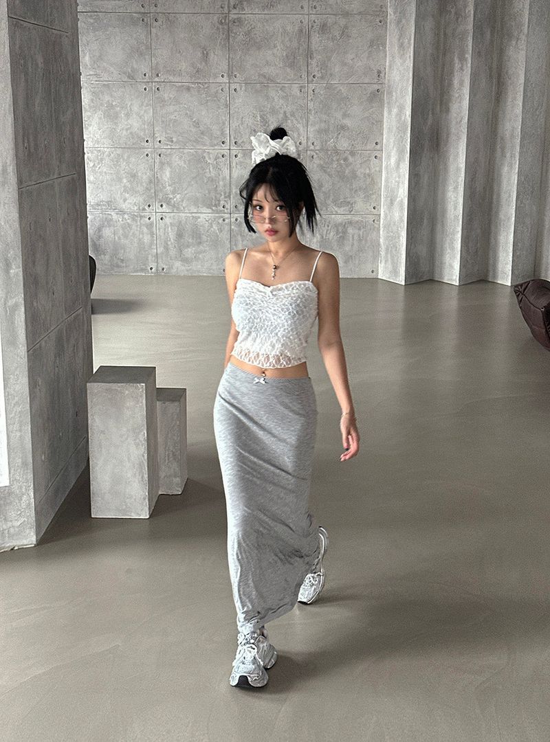 Delight-J（ディライトジェイ）の「woody ribbon, lace, bustier, singlet with strap（Tops）」