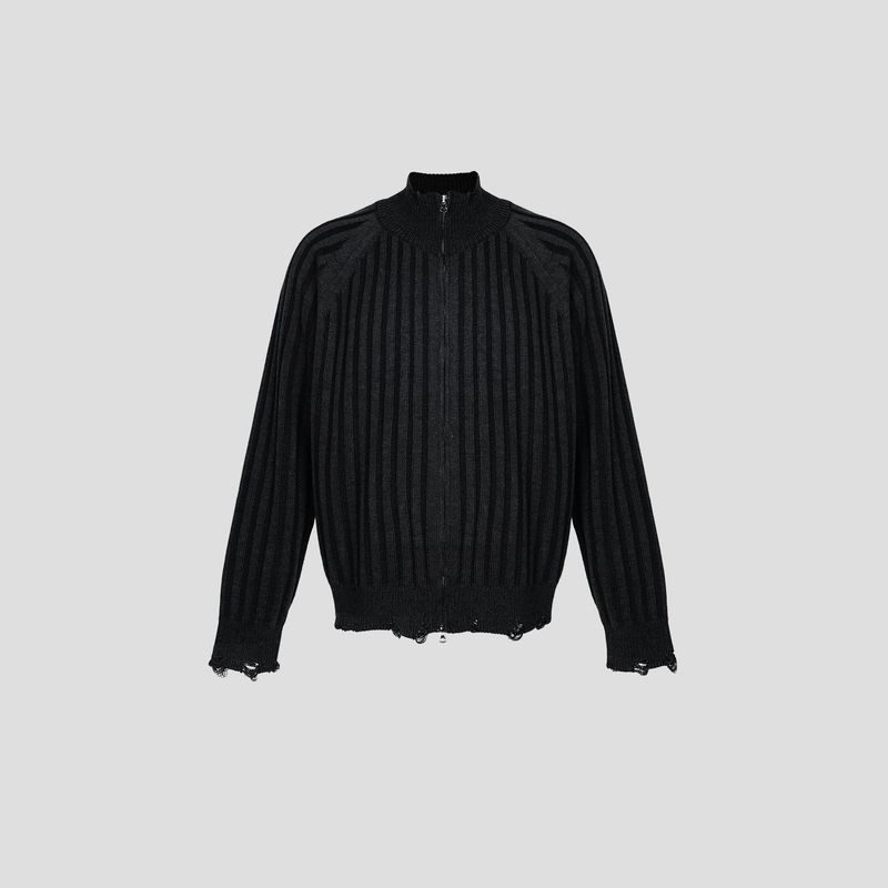 Sep Contrast Knitted Zip Up (3color)