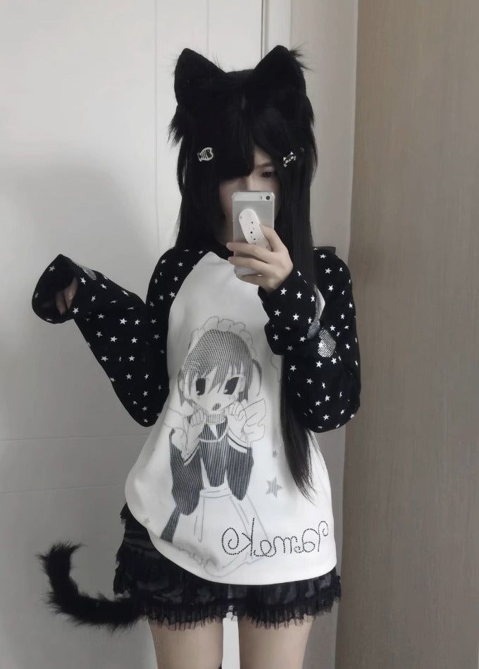 myorang（ミョラン）の「ฅ yameko star maid tee ฅ（Tops）」
