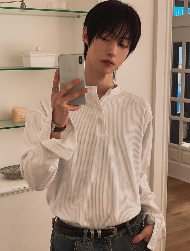 Levan Cuffs Henley Neck Long Sleeve