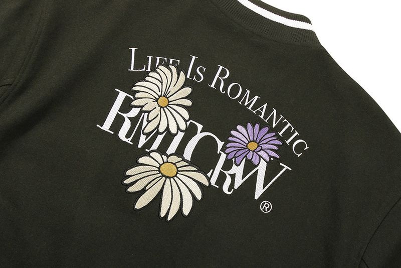 WILD FLOWER WOOL VARSITY JACKET_KHAKI