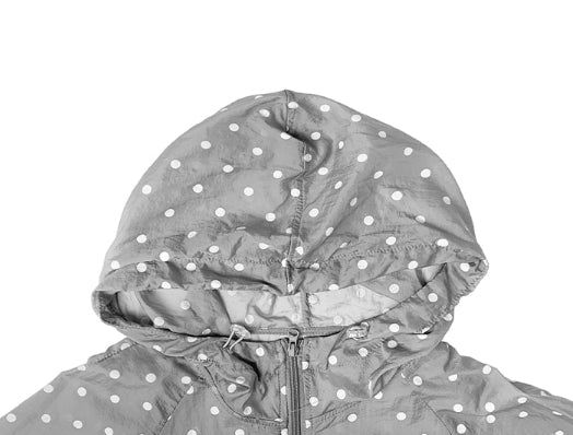 Rhoden Dot String Hood Zip-Up Windbreaker