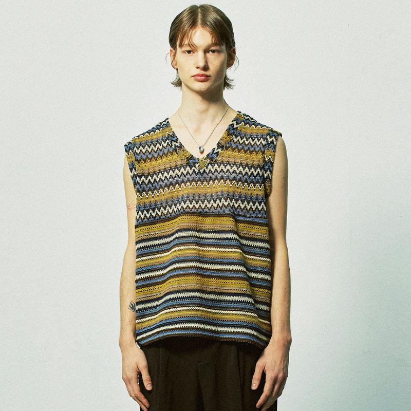 S SY（エスエスワイ）の「havana beach knit vest yellow（Tops）」