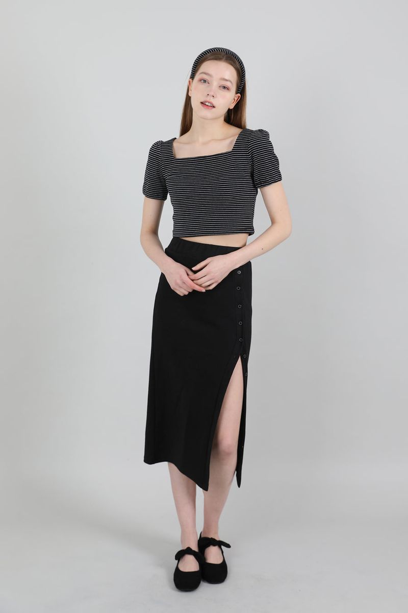 Stripe Puff T-shirt Black