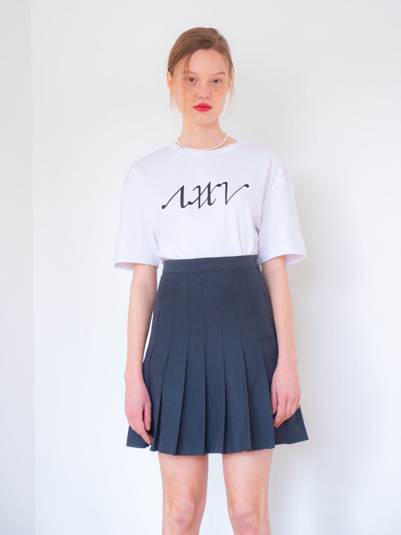 PLEATS SKIRT_NAVY