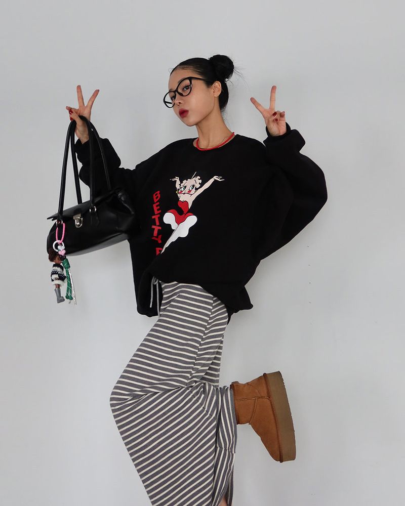 Delight-J（ディライトジェイ）の「[UNISEX] Boaty, napping, oversized-fit sweatshirt（Tops）」