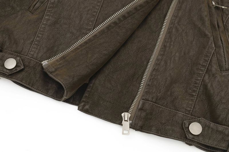 Romy Washed Leather Rider Jacket
