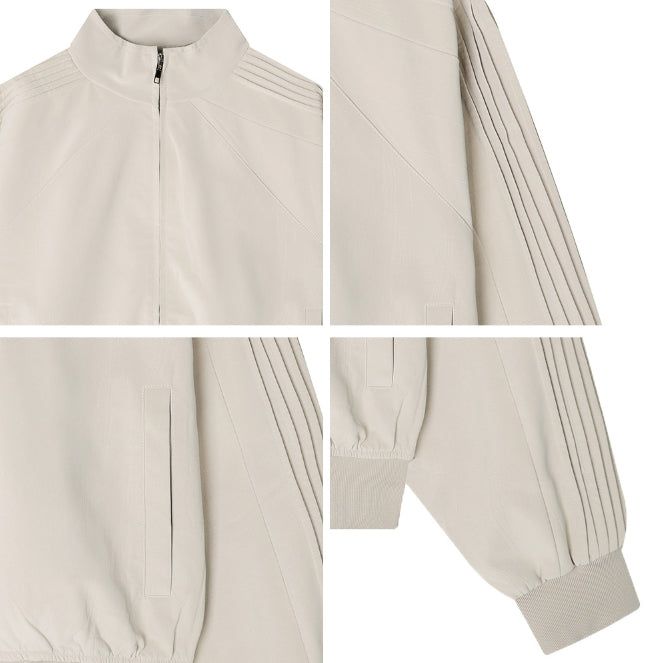 Hide Glossy Pleats Leather Jumper