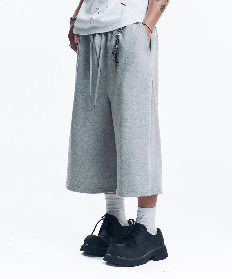 Balloon Baggy Bermuda Sweat Pants - Gray
