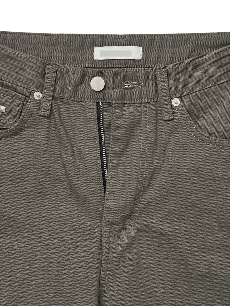 TWILL BACK POCKET STUD PANTS (3C)