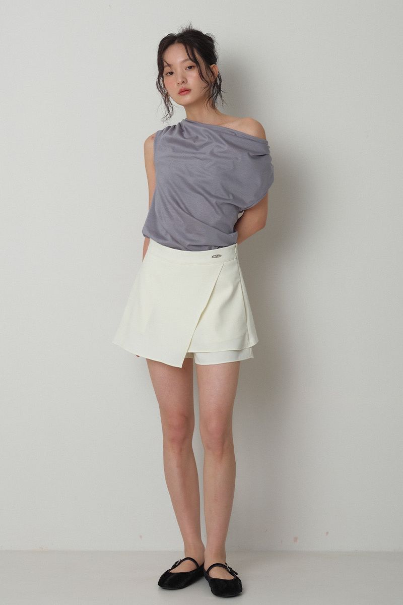 Wrap Skirt Short Pants_Ivory