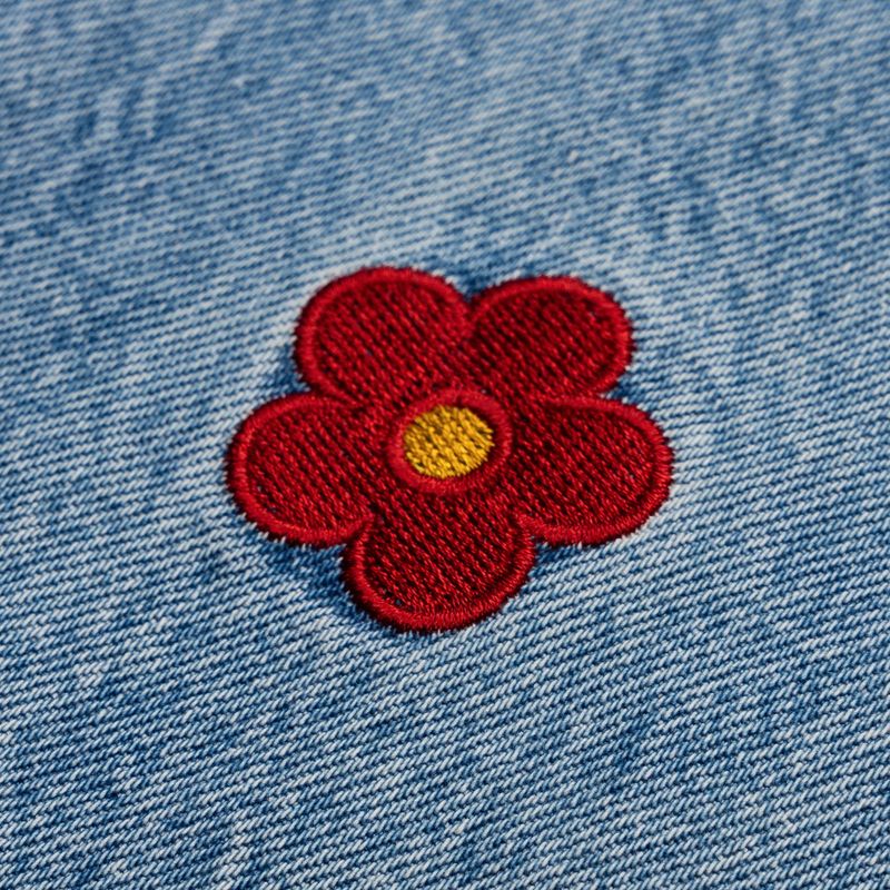FLOWER EMBROIDERED LIGHT BLUE DENIM PANTS code 18103