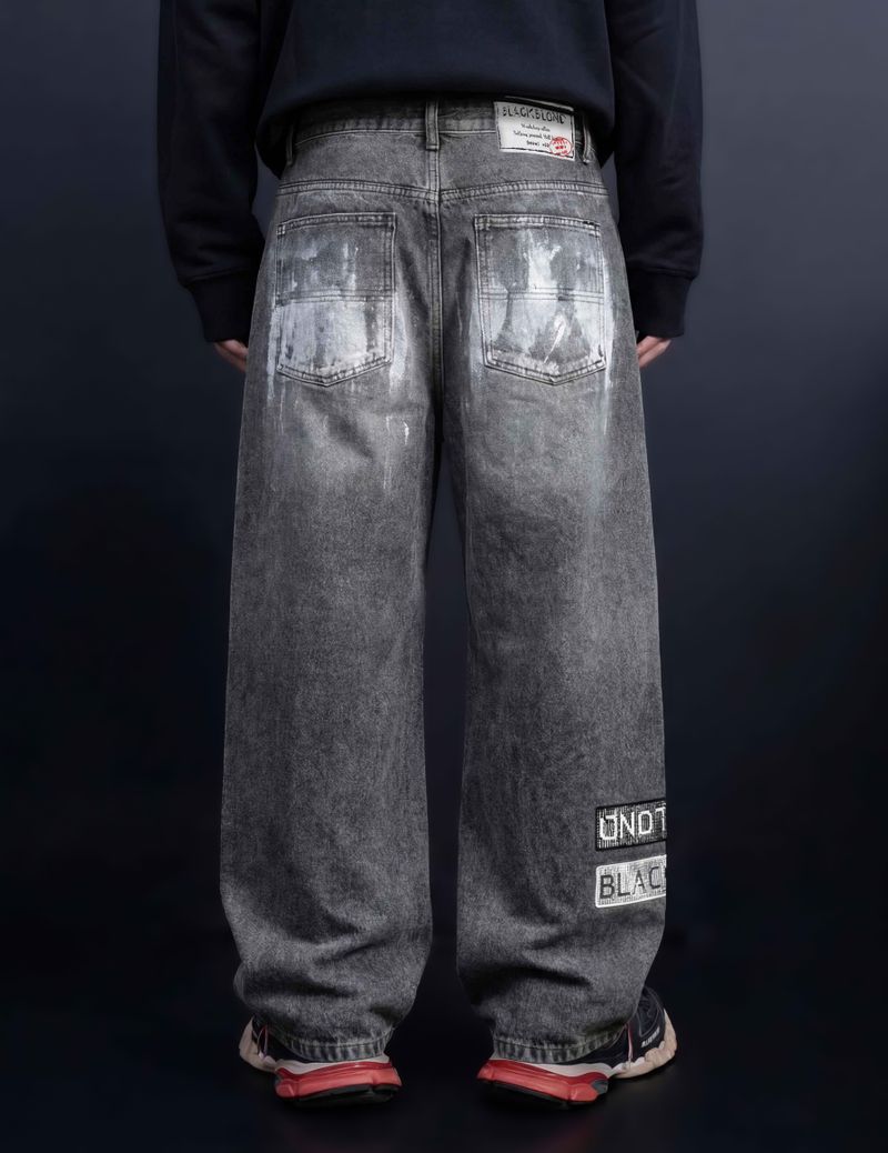 BBD Anxiety Multi Patch Denim Pants (Vintage Black)