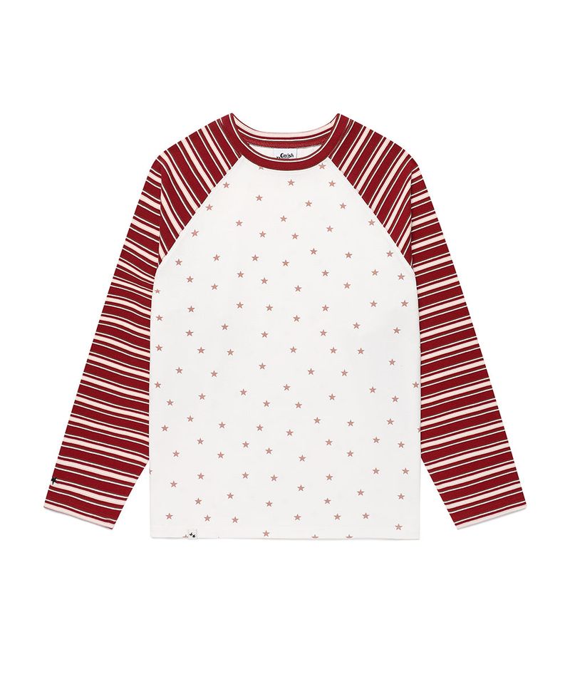 cavish（カビシ）の「STRIPED STAR RAGLAN LS TEE WHITE(CV2GSFT550A)（Tops）」