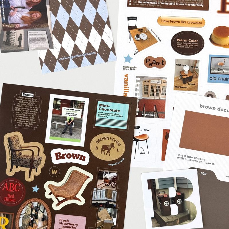 oab tone pack brown / scrap sticker set