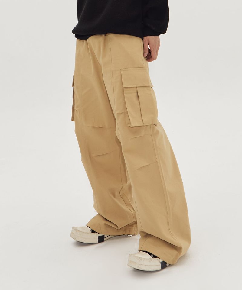 MAXI WIDE COTTON CARGO PANTS