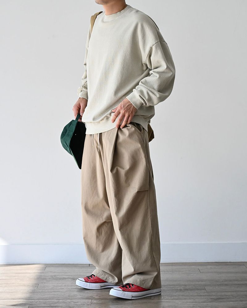 DRW D-RING ONE TUCK BALLOON PANTS BG 