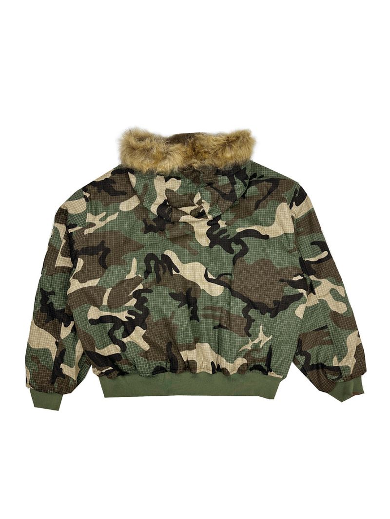 No.1507 camo&fur reversible bomber JK