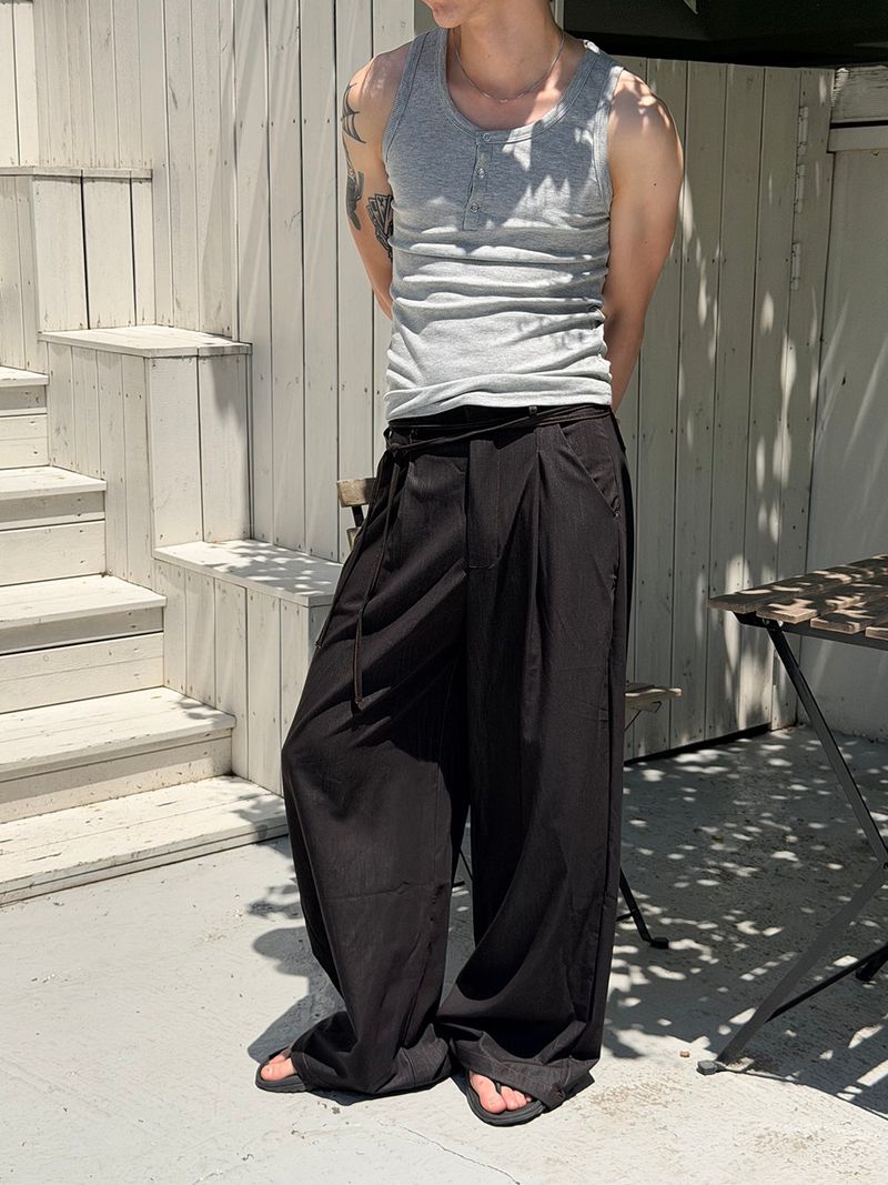 Span golgi henley neck sleeveless(3color)