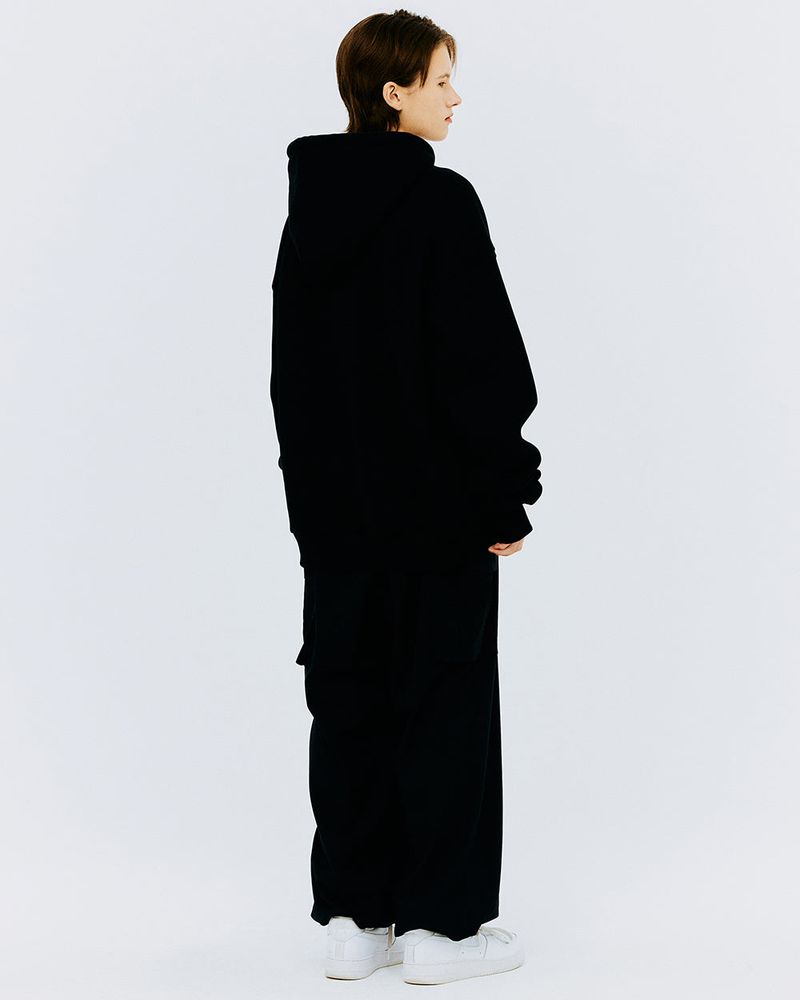 SPRAY RABBIT HOODIE-BLACK