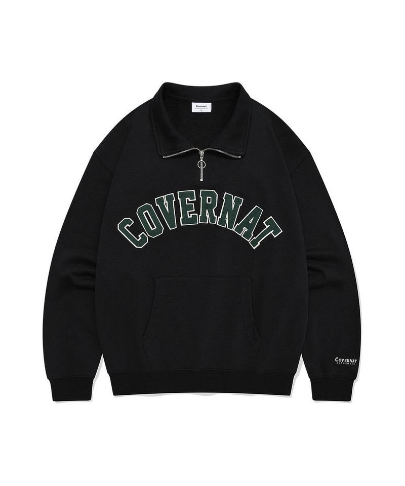 Covernat（カバーナット）の「Arch Logo Half Zip-Up Crewneck Black（Tops）」