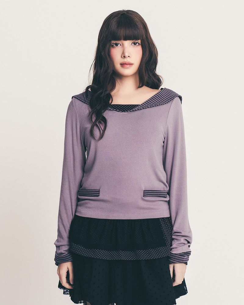 sailor stripe top / grape