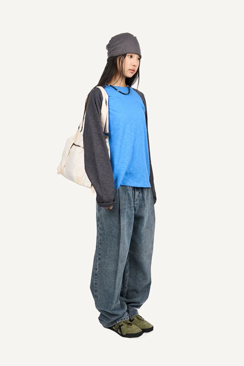 スラブ コットン ラグラン ロングスリーブ