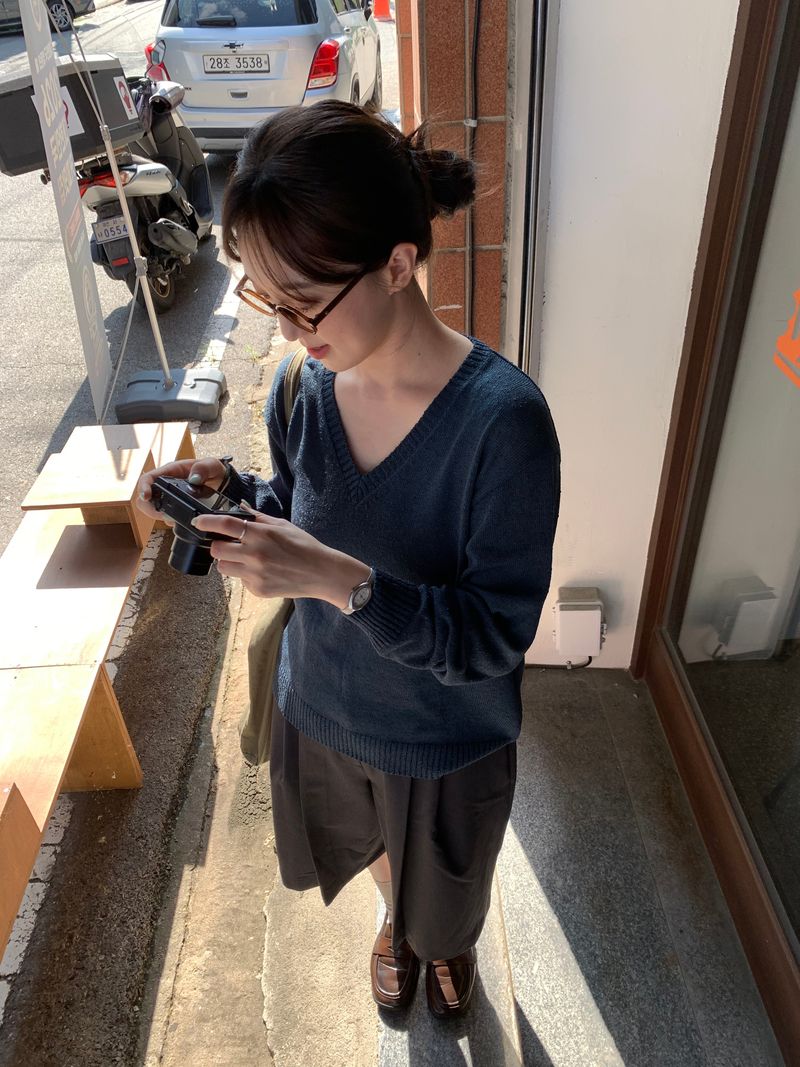 seymour（セイモア）の「Slub v-neck knit（Tops）」