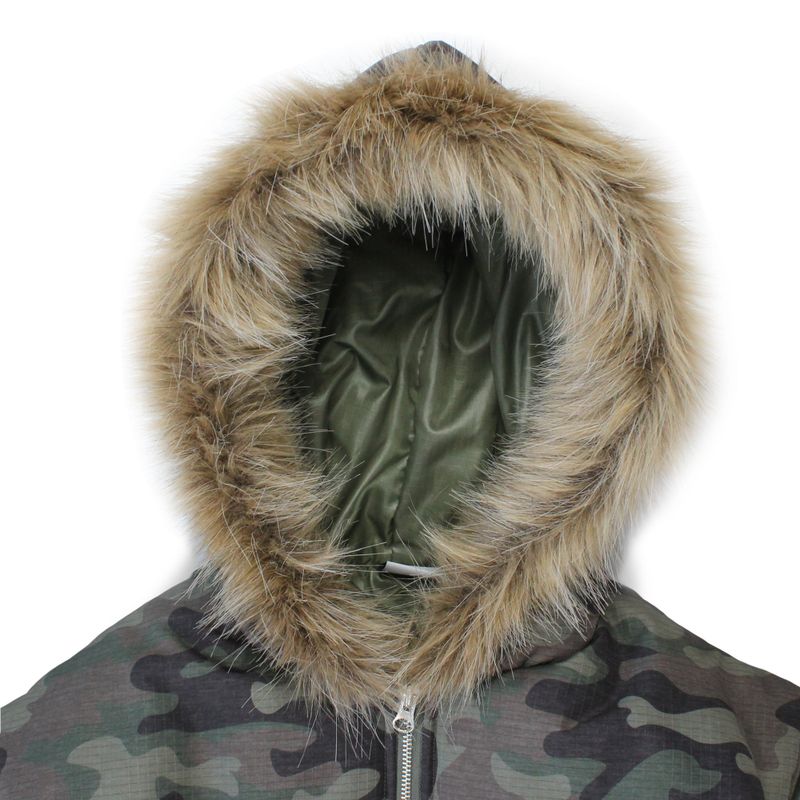 Cropped Fur Hood MA-1 Jacket (Camo)