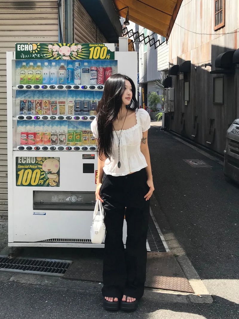 Mabel Utility Cargo Semi Wide Long Bootcut Pants 