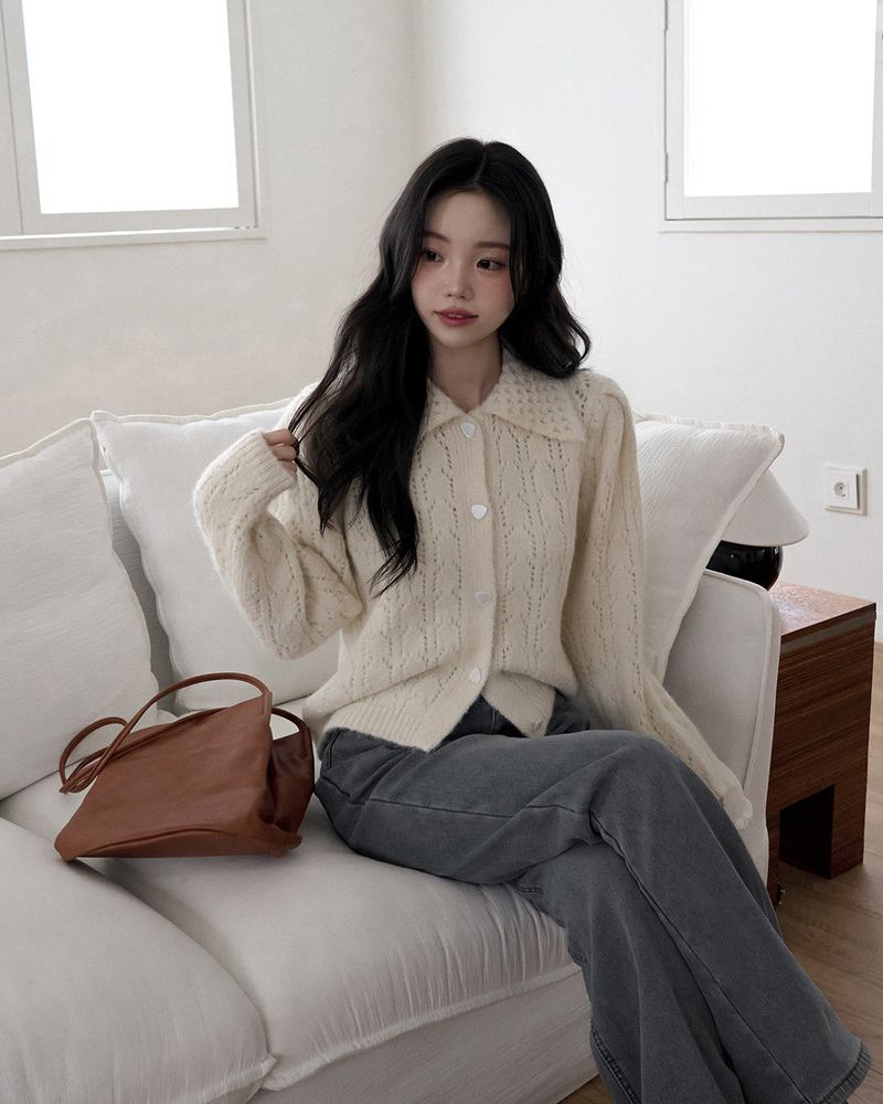 MAYBINS（メイビンス）の「Rocas collar knit cardigan（Tops）」