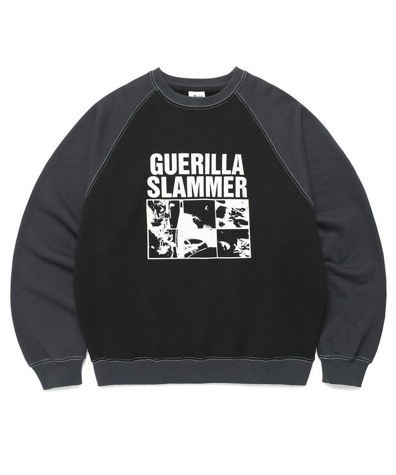 cavish（カビシ）の「GUERILLA SLAMMERS RAGLAN SWEATSHIRT BLACK(CV2DFUM445A)（Tops）」