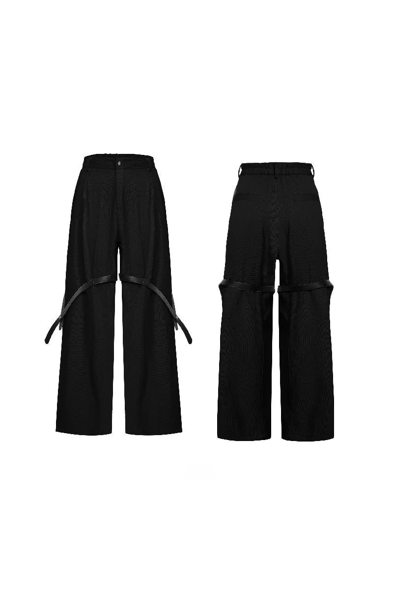 Textured Belted Suit Trousers