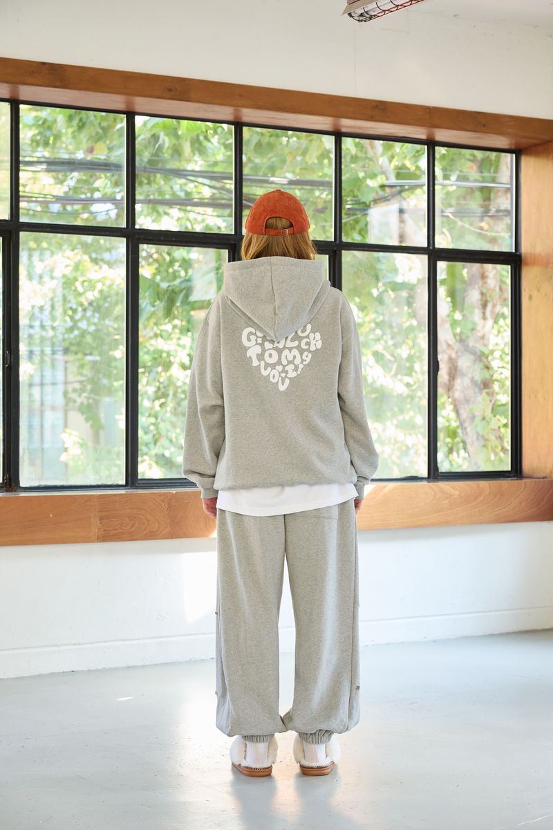GOODLUCK HEART HOODIE / MELANGE