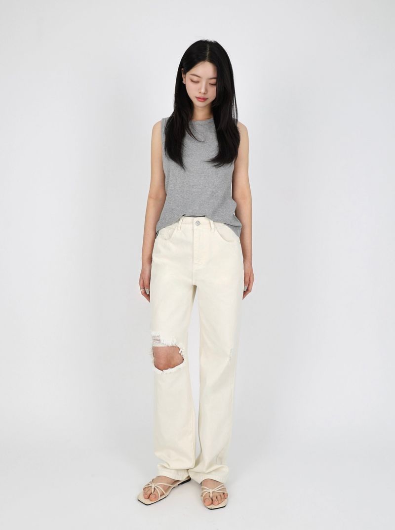 ur.fit（オールフィット）の「デスロトイドスリムワイドフィットダイイングパンツ_クリームホワイトコード6836（パンツ）」