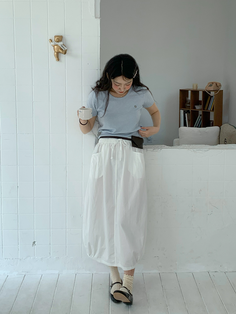 pumpkin balloon pocket long skirt