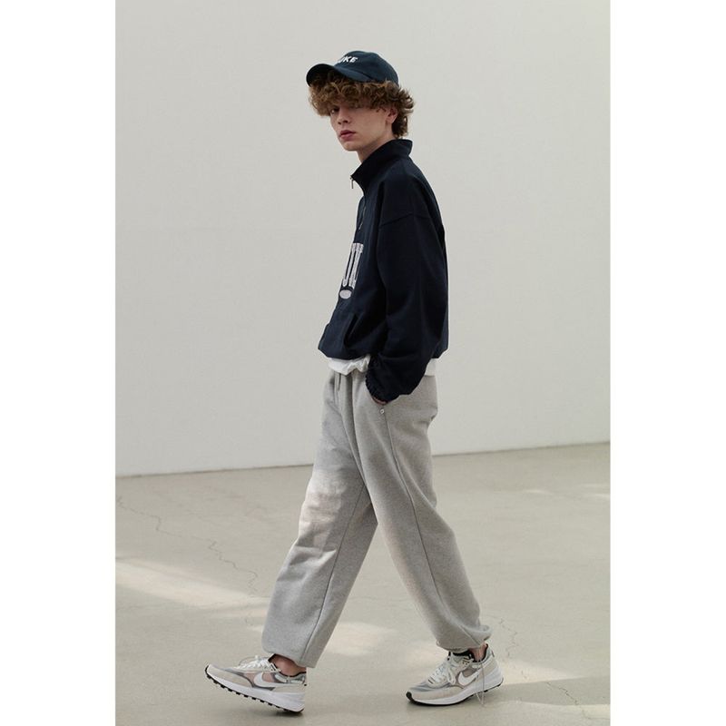 HUKE ロゴ ネイビー ハーフジップアップ MTM