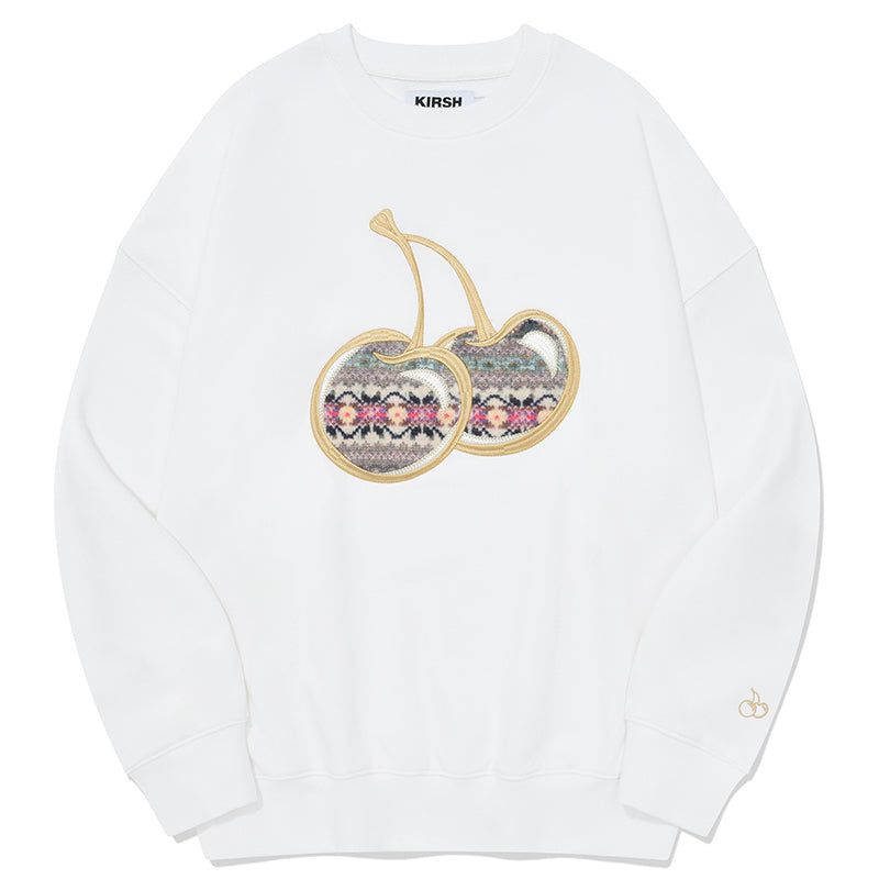 BIG CHERRY APPLIQUE SWEATSHIRT [IVORY]