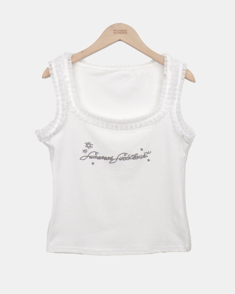 Taimi Cubic Lace Sleeveless Top